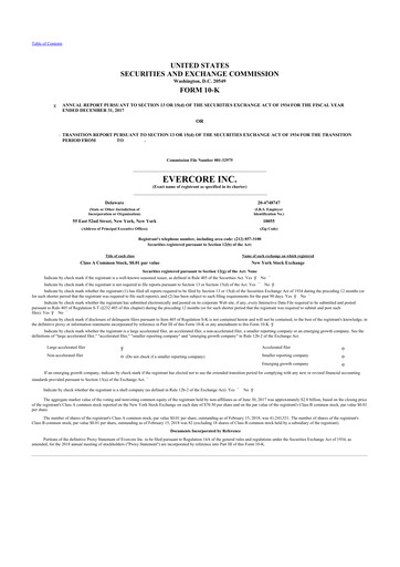 Thumbnail Evercore 10-K Annual Report 2017