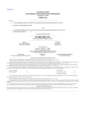 Thumbnail Evercore 10-K Annual Report 2019