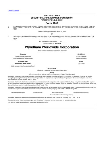 Thumbnail Travel + Leisure 10-Q Quarterly Report FY2014 