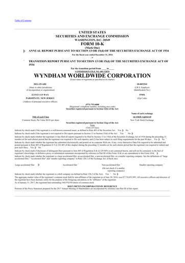 Thumbnail Travel + Leisure 10-K Annual Report 2016