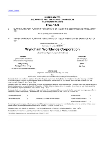 Thumbnail Travel + Leisure 10-Q Quarterly Report FY2017 