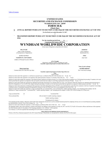 Thumbnail Travel + Leisure 10-K Annual Report 2017