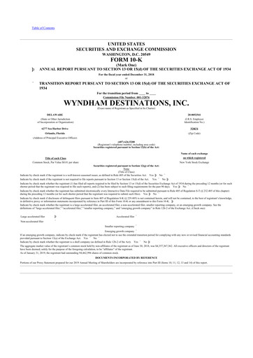 Thumbnail Travel + Leisure 10-K Annual Report 2018