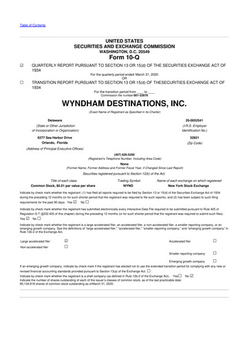 Thumbnail Travel + Leisure 10-Q Quarterly Report FY2020 