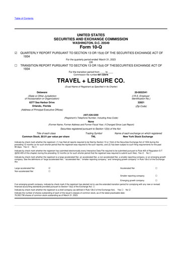Thumbnail Travel + Leisure 10-Q Quarterly Report FY2023 