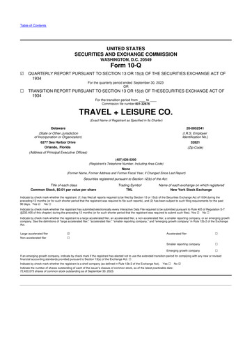 Thumbnail Travel + Leisure 10-Q Quarterly Report FY2023 