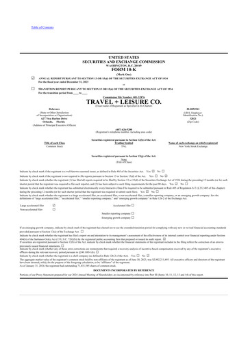 Thumbnail Travel + Leisure 10-K Annual Report 2023