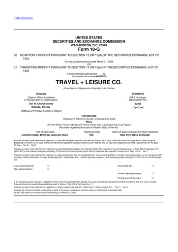 Thumbnail Travel + Leisure 10-Q Quarterly Report FY 