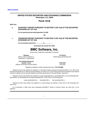 Thumbnail BMC Software 10-Q Quarterly Report FY 