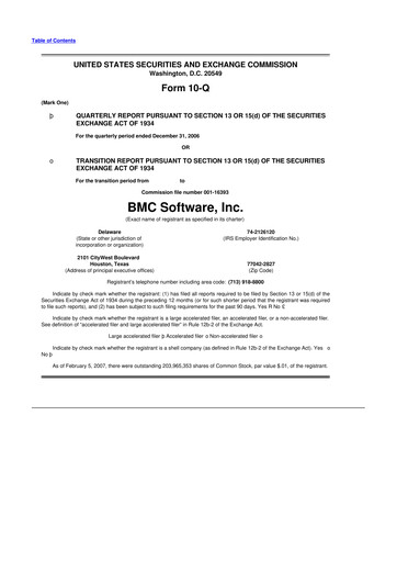 Thumbnail BMC Software 10-Q Quarterly Report FY 