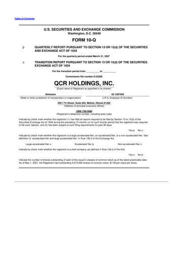 Thumbnail QCR Holdings
 10-Q Quarterly Report FY 