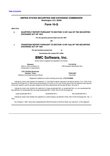 Thumbnail BMC Software 10-Q Quarterly Report FY 