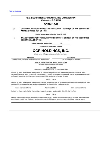 Thumbnail QCR Holdings
 10-Q Quarterly Report FY 