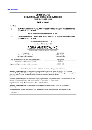 Thumbnail Essential Utilities
 10-Q Quarterly Report FY 