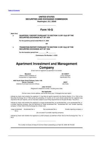 Thumbnail Aimco 10-Q Quarterly Report FY 