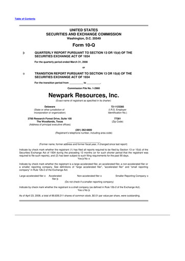 Thumbnail NPK International 10-Q Quarterly Report FY 