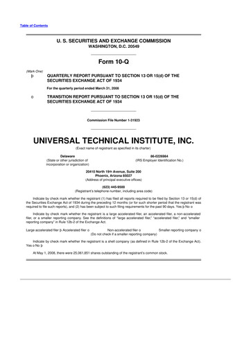 Thumbnail Universal Technical Institute 10-Q Quarterly Report FY 