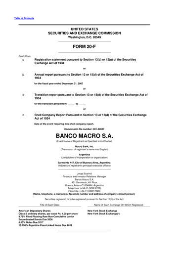 Thumbnail Banco Macro
 20-F Annual Report 