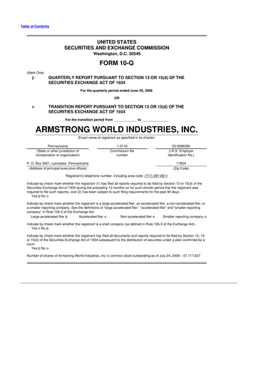 Vorschaubild Armstrong World Industries
 10-Q Quartalsbericht  