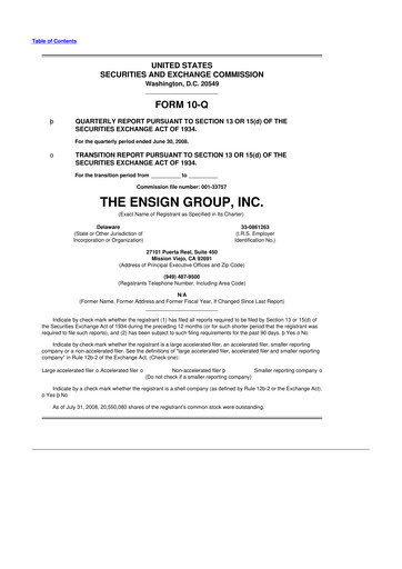 Thumbnail The Ensign Group 10-Q Quarterly Report FY 