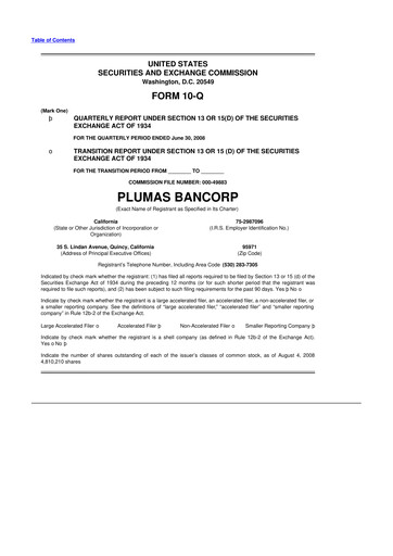 Vorschaubild Plumas Bancorp 10-Q Quartalsbericht  