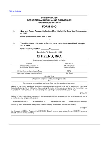 Thumbnail Citizens Inc 10-Q Quarterly Report FY 