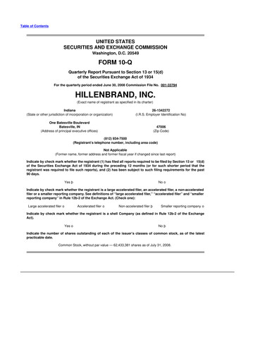 Thumbnail Hillenbrand 10-Q Quarterly Report FY 