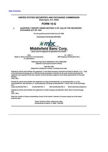 Vorschaubild Middlefield Banc
 10-Q Quartalsbericht  