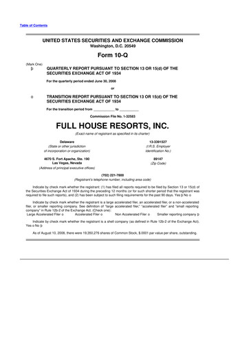 Vorschaubild Full House Resorts
 10-Q Quartalsbericht  