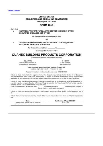 Thumbnail Quanex Building Products 10-Q Quarterly Report FY 