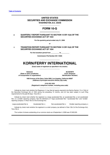 Thumbnail Korn Ferry
 10-Q Quarterly Report FY 