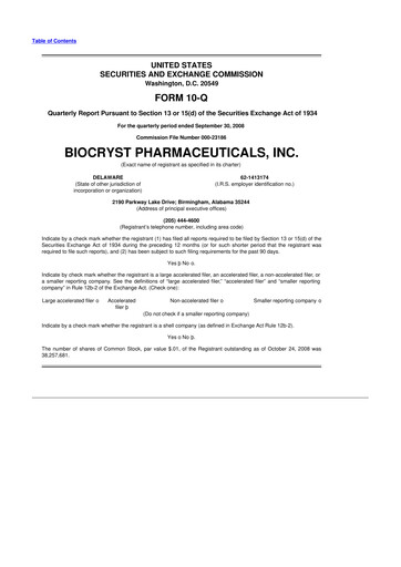 Thumbnail BioCryst Pharmaceuticals
 10-Q Quarterly Report FY 