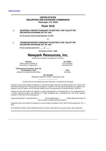 Thumbnail NPK International 10-Q Quarterly Report FY 