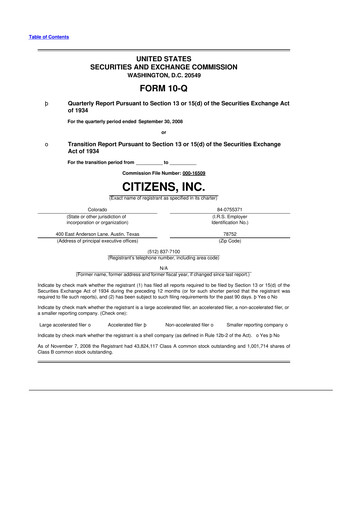Thumbnail Citizens Inc 10-Q Quarterly Report FY 