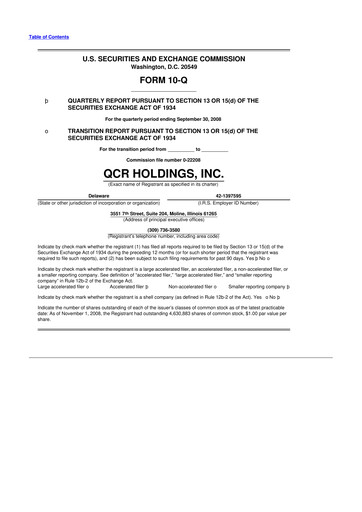 Thumbnail QCR Holdings
 10-Q Quarterly Report FY 