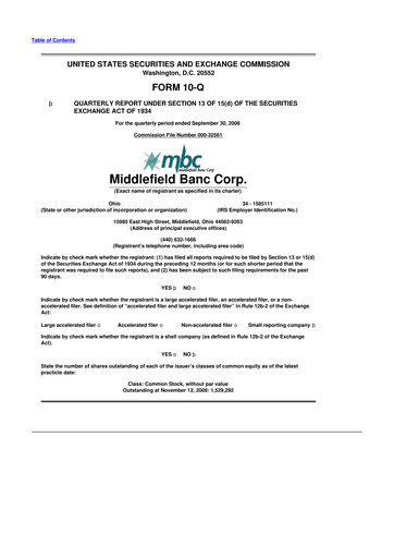 Vorschaubild Middlefield Banc
 10-Q Quartalsbericht  