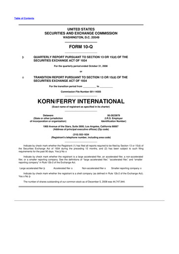 Thumbnail Korn Ferry
 10-Q Quarterly Report FY 
