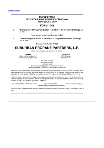 Thumbnail Suburban Propane Partners 10-Q Quarterly Report FY 