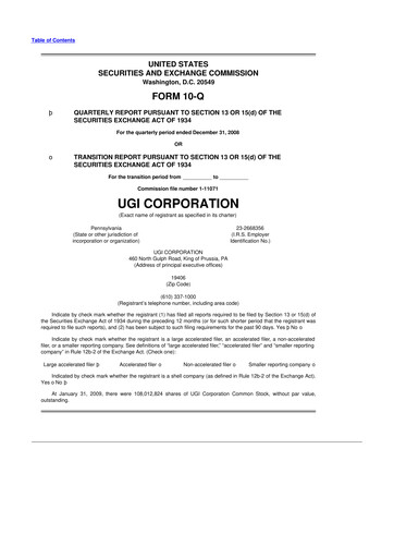 Thumbnail UGI Corporation
 10-Q Quarterly Report FY 