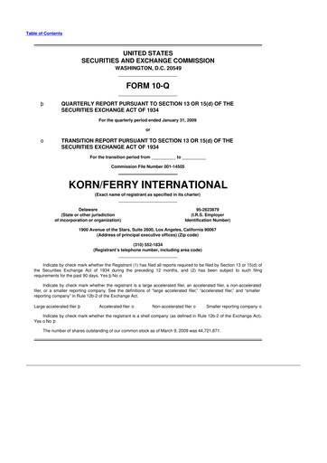 Thumbnail Korn Ferry
 10-Q Quarterly Report FY 