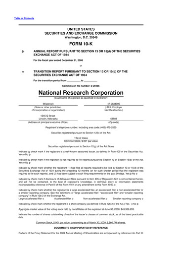 Thumbnail NRC Health
 10-K Annual Report 