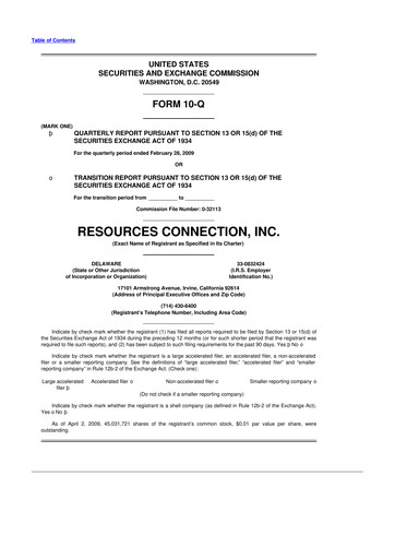 Thumbnail RGP (Resources Connection) 10-Q Quarterly Report FY 