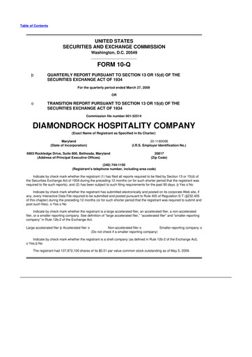 Vorschaubild Diamondrock Hospitality Company 10-Q Quartalsbericht  