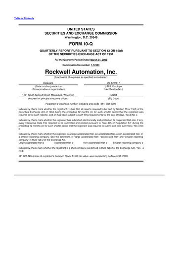 Vorschaubild Rockwell Automation
 10-Q Quartalsbericht  