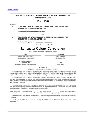 Vorschaubild The Marzetti Company 10-Q Quartalsbericht  