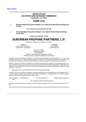 Thumbnail Suburban Propane Partners 10-Q Quarterly Report FY 