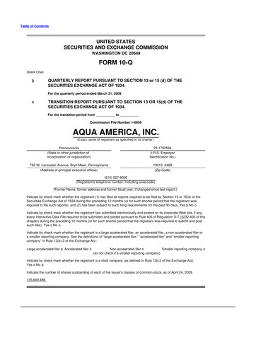 Thumbnail Essential Utilities
 10-Q Quarterly Report FY 