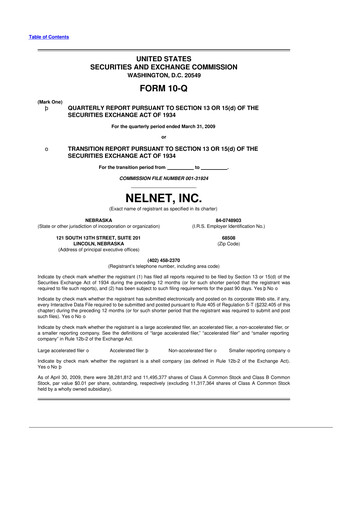 Thumbnail Nelnet 10-Q Quarterly Report FY 