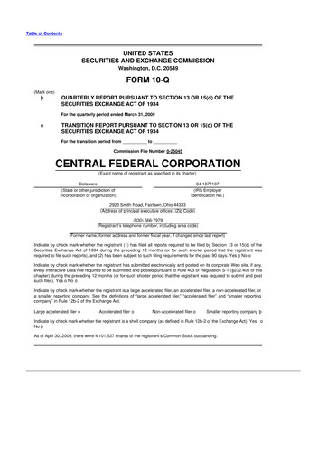Thumbnail CF Bankshares 10-Q Quarterly Report FY 