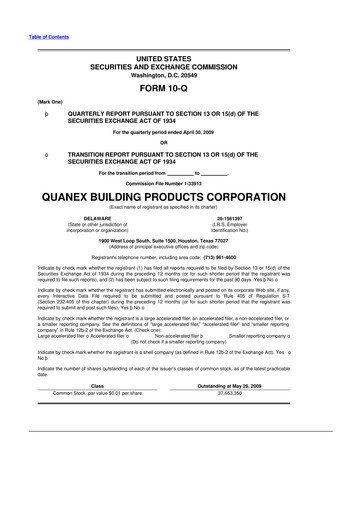Thumbnail Quanex Building Products 10-Q Quarterly Report FY 